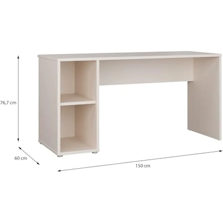 FORTE Schreibtisch Alice Springs, Schreibtisch mit 2 offenen Fächern, zeitlos, B/H/T 150/76,7/60 cm offene Fächer – Bild 3