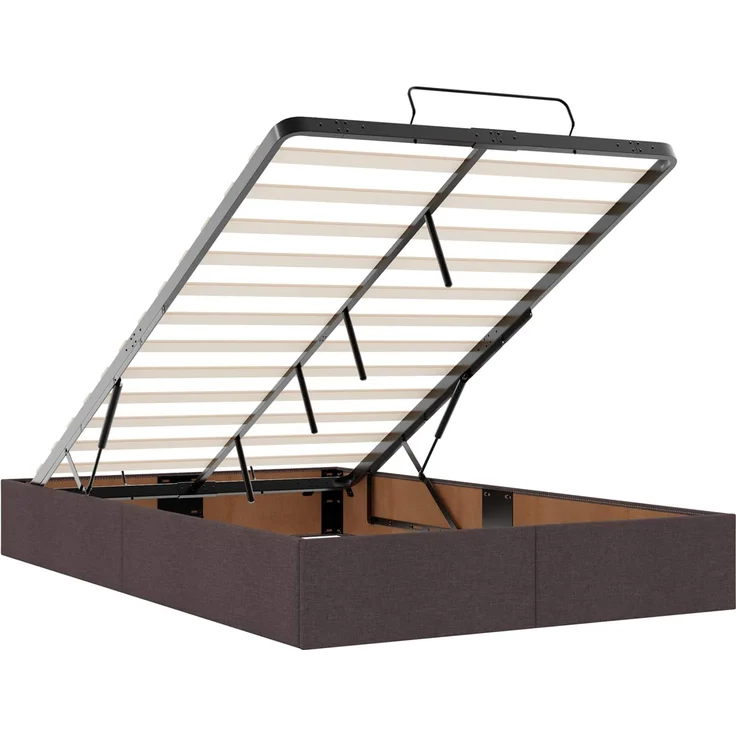 vidaXL Ottoman-Bett mit Matratze und LED Dunkelbraun 120 x 200 cm 3457982 – Bild 6
