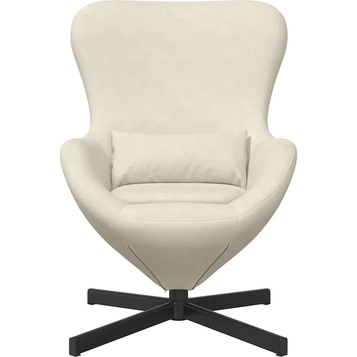 vidaXL Eiersessel Creme 63 x 73 x 90 cm Samt 42002765 – Bild 3