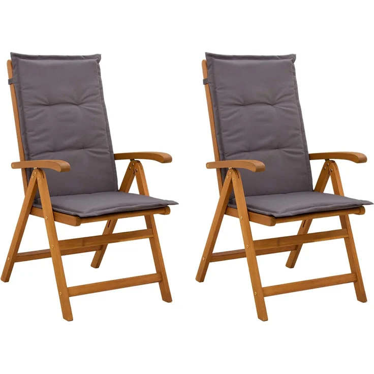 vidaXL Liegestühle für den Garten 2 stk. Natur Massivholz Akazie 42041428 – Bild 2