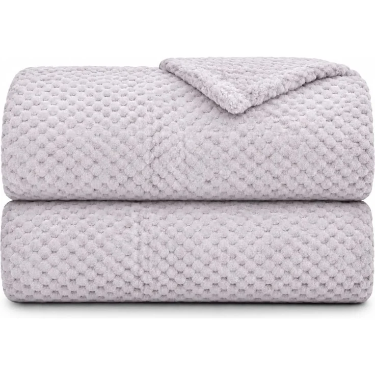 Kuscheldecke "Popcorn" Cashmere Soft-Touch Silber 150x200 cm – Bild 1