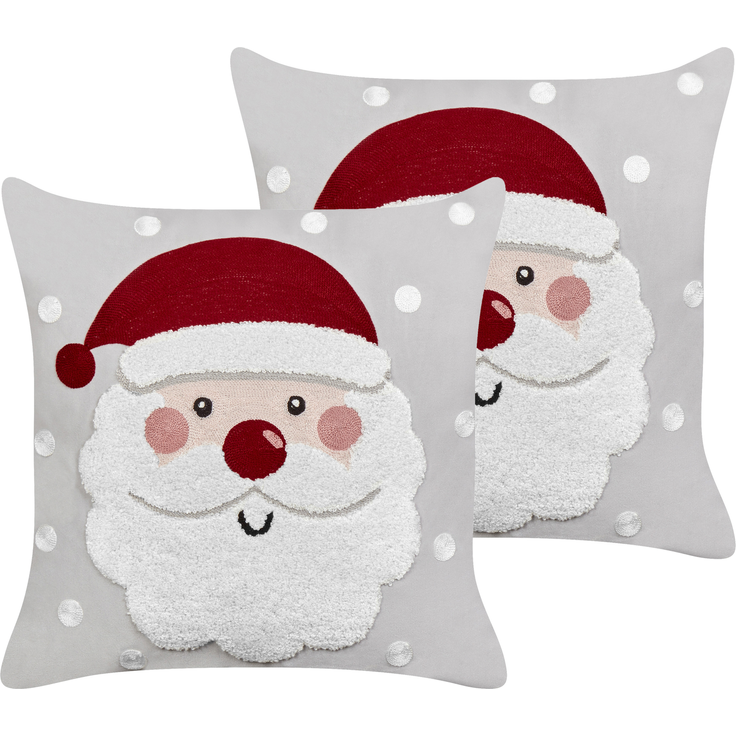 Dekokissen 2er Set SWEETENER 45 x 45 cm Samtstoff Grau