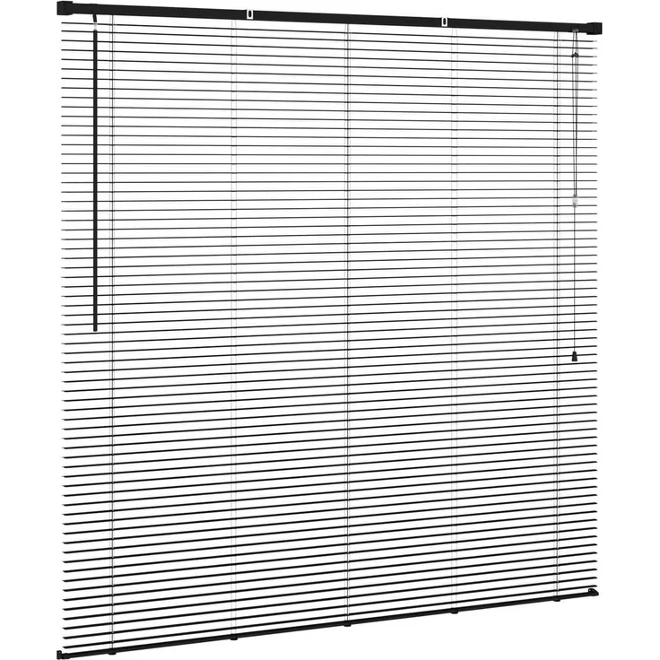 vidaXL Venezianische Jalousie Schwarz 150 x 140 cm 25 mm PVC 42003742 – Bild 5