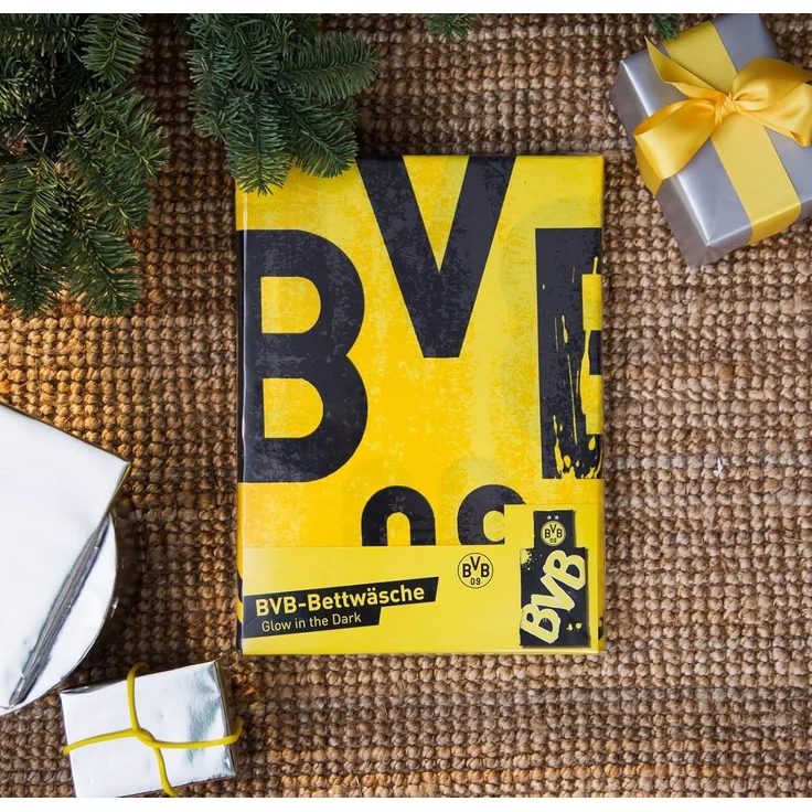 BVB Bettwäsche BVB-Bettwäsche Glow in the Dark (135x200cm), 100 % Baumwolle, 2 teilig – Bild 3