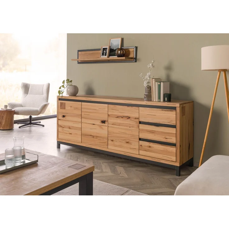Sideboard Kernbuche 210x45x85 natur geölt VILLANDERS #152 – Bild 3