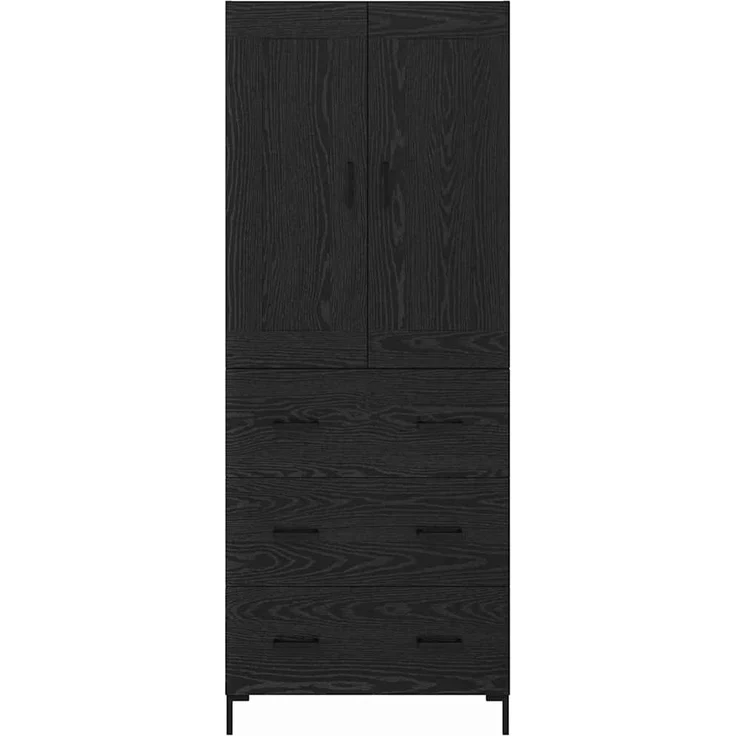 vidaXL Highboard 2 pcs Schwarz Eichen-Optik Holzwerkstoff 3416114 – Bild 7