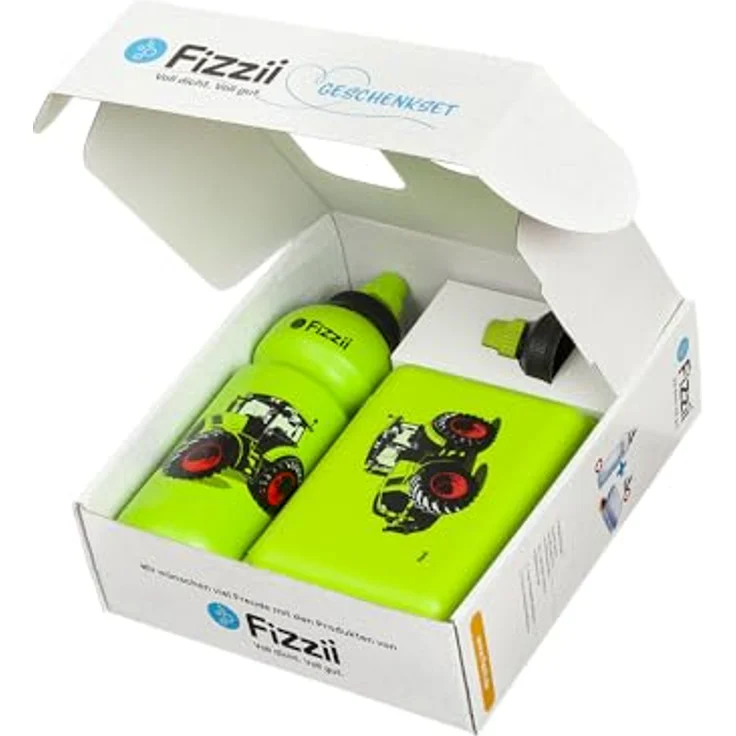 Fizzii Trinkflasche Geschenkset Flasche, Deckel & Brotbox, in toller Geschenkbox – Bild 2