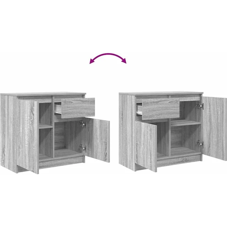 vidaXL Sideboard mit Schublade Grau Sonoma 71x35x65 cm Holzwerkstoff 861603 – Bild 8
