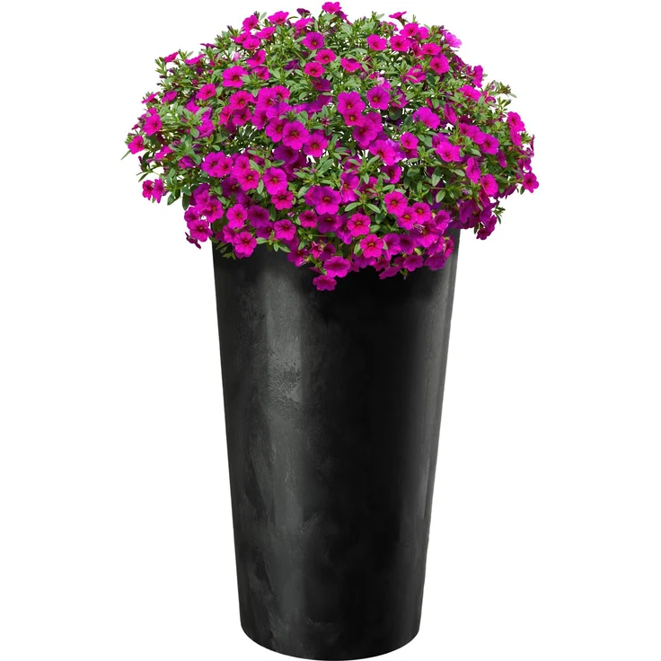 KADAX Blumentopf Blumentopf 47cm Abdeckung mit Einsatz Blumenständer Kunststoff Schwarz – Bild 3