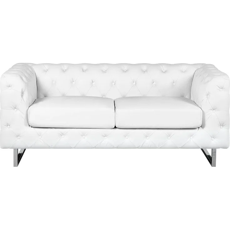 2-Sitzer Sofa Kunstleder weiß VISSLAND