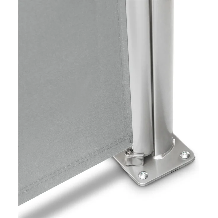 LECO Seitenmarkise ausziehbar, Polyester lichtgrau, Aluminium-Stahlrohr-Mix silbergrau, 1,8x3 m – Bild 5