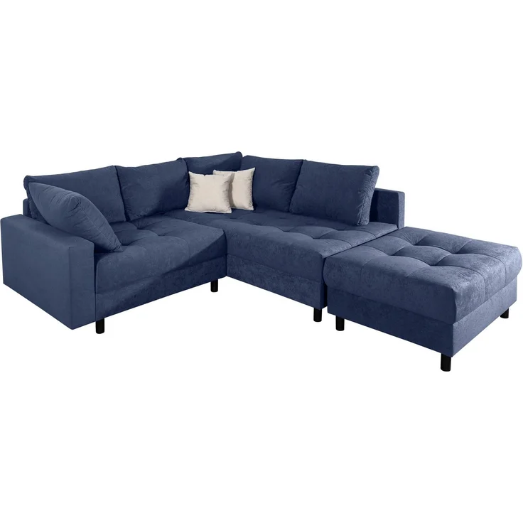 COLLECTION AB Ecksofa Toni L-Form, B: 215 cm, mit Hocker & 2 Zierkissen, Federkern – Bild 3