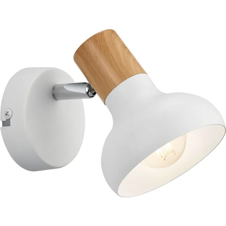 Wandstrahler LATIKA Metall Weiß mit Holzoptik, Breite 10cm – Bild 2