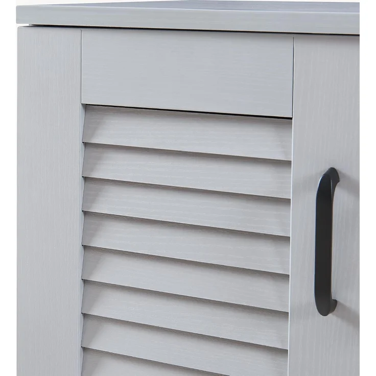 Schuhschrank Løten mit Sitzbank 120x36x97 cm Grau [en. casa] – Bild 7