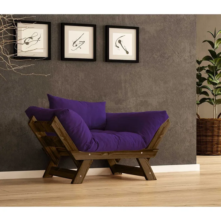 Skye Decor 'CPT8137-140' Garten-Sessel, Walnuss / Lila, 108-140 x 75 cm