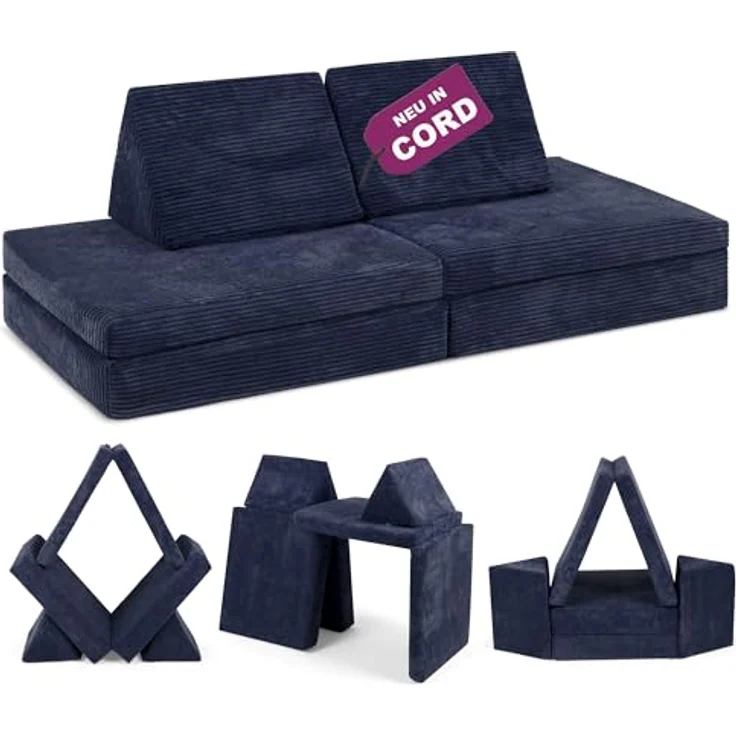 Linodino Kindersofa Spielsofa I aus Schaumstoff Bausteine I Spielcouch für Kinder, 3 Jahre Garantie – Bild 2