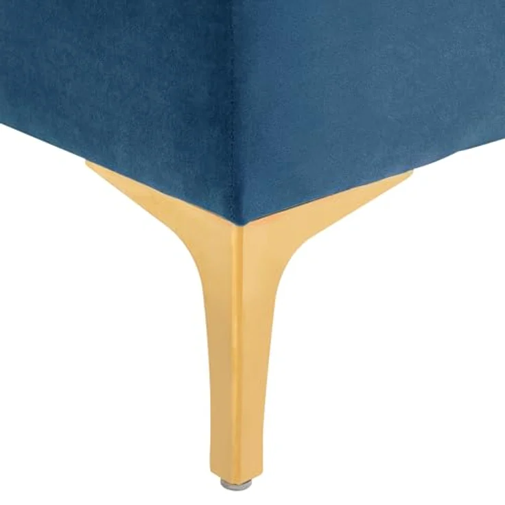 HOMCOM Polsterbank Schlafzimmerbank mit erhöhten Beine (Sitzottomane, 1-St, Sitzbank), Samt Blau 118 x 45 x 42 cm – Bild 9