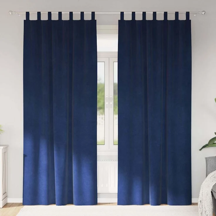 Verdunkelungsvorhänge 2 pcs | für Wohnzimmer & Schlafzimmer Dunkelblau 140 x 245 cm Samt – Bild 2