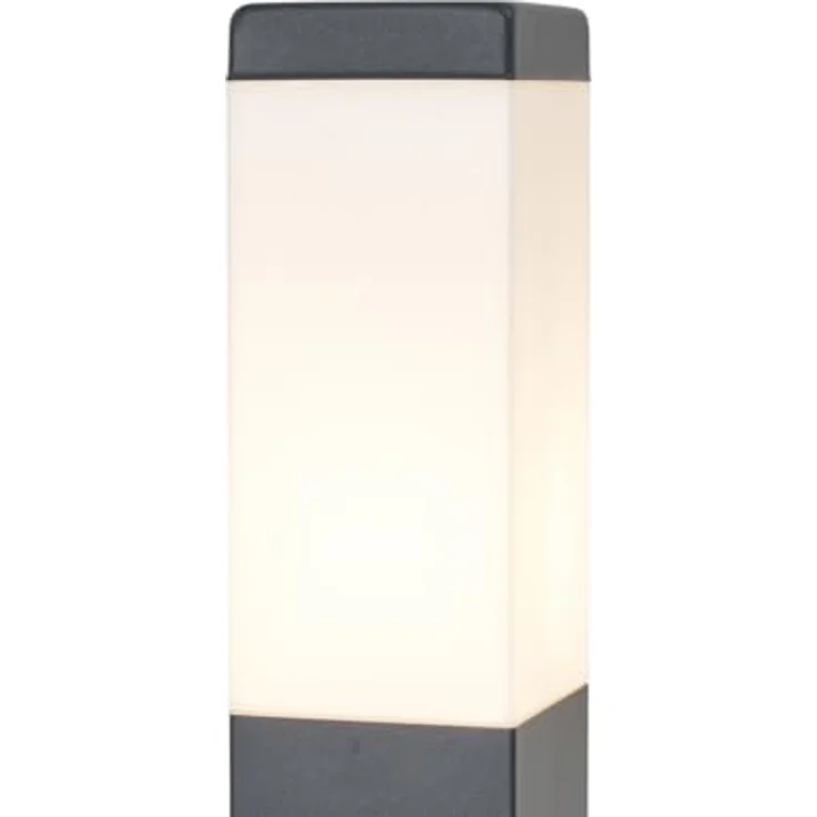 Qazqa Malios Außen Pollerleuchte, Wegeleuchte in Dunkelgrau, max. 15W, IP44, Dimmbar, 80cm, Rechteckig, E27 Fassung – Bild 3