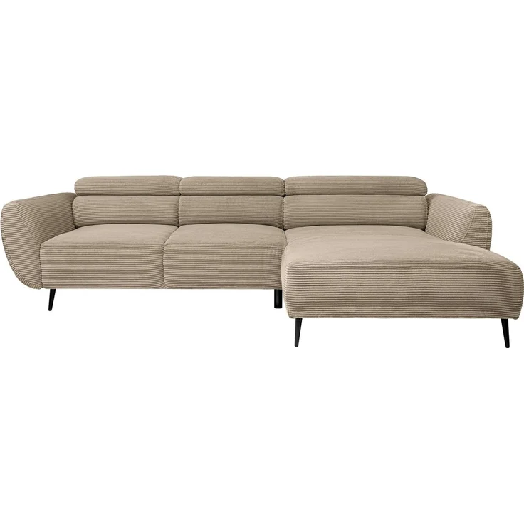 WERK2 Ecksofa Alisson 277 x 174 cm modern & bequem, bodenfrei, Multifunktionen, Cord, L-Form, XXL, elektrische Sitztiefenverstellung, Schlaffunktion – Bild 2