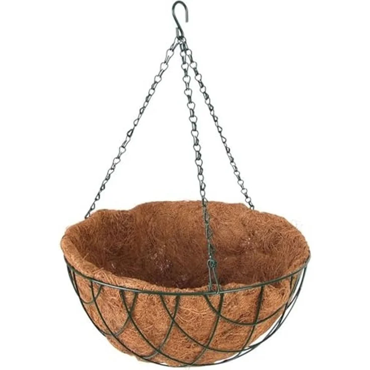 Blumenampel 25cm mit Kokosfaser Pflanzeinlage Hängeampel Hängeschale Pflanztopf – Bild 2