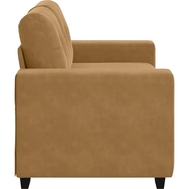 vidaXL | Zweisitzer-Sofa | mit Kissen Braun Samt 4105117 – Bild 2