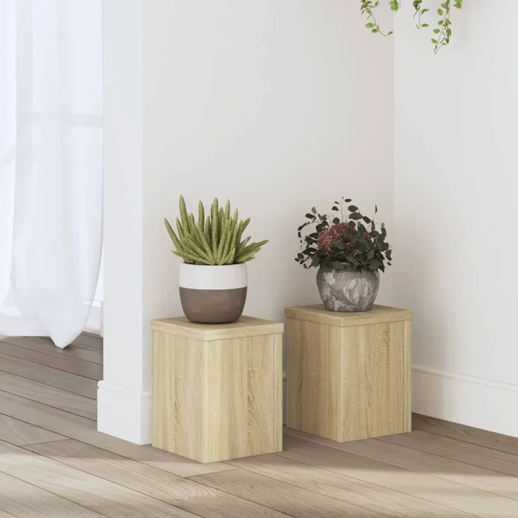 vidaXL Pflanzenständer 2 Stk. Sonoma-Eiche 15x15x20 cm Holzwerkstoff 852890 – Bild 1