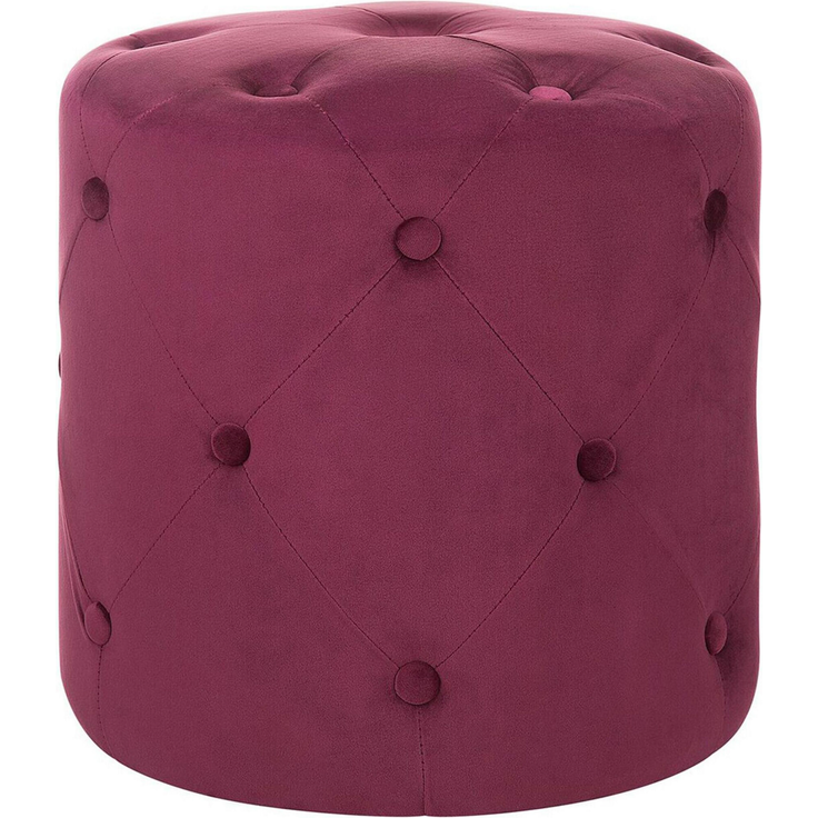 Pouf Samtstoff burgunderrot ⌀ 40 cm COROLLA