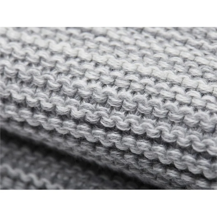 Bio Kuscheldecke 100% Bio-Baumwolle (kbA) GOTS zertifiziert, Hellgrau-Elfenbein, 150x200 cm – Bild 3