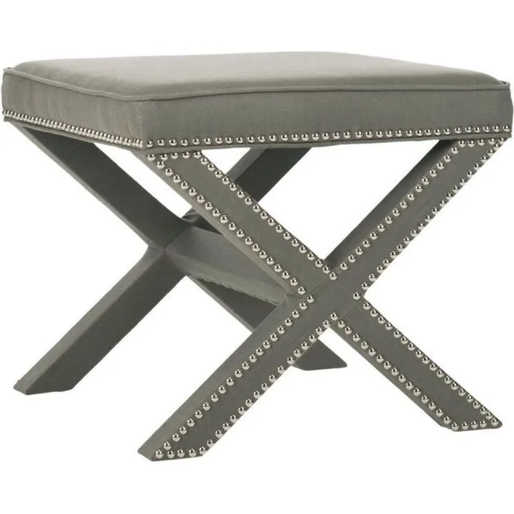 Stylish Grey Pouffe, 40 x 60 cm | 100% MDF Frame, Soft Babyface Fabric | Perfect for Modern Living Rooms & Cozy Spaces, Versatile & Chic Design