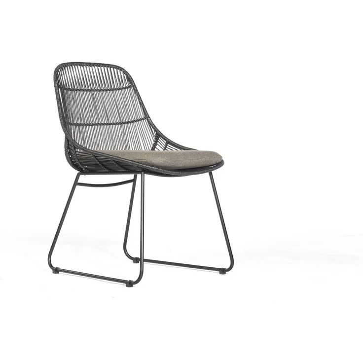 Sonnenpartner Dining Sessel Matrix Metall schwarz lackiert/PE-Geflecht inkl. Kissen