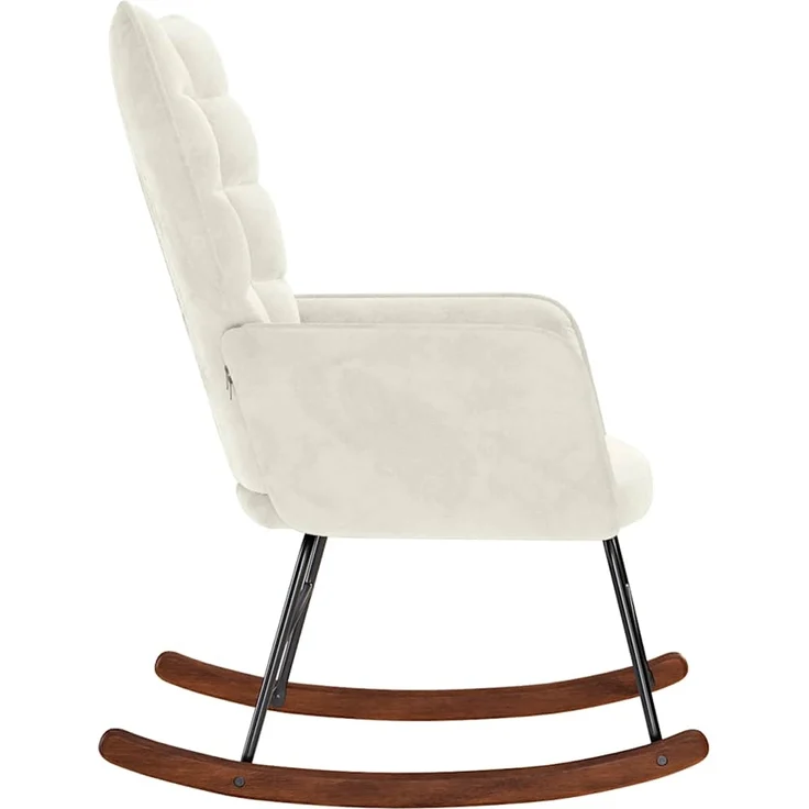 vidaXL Schaukelstuhl Creme Samt 4016841 – Bild 3