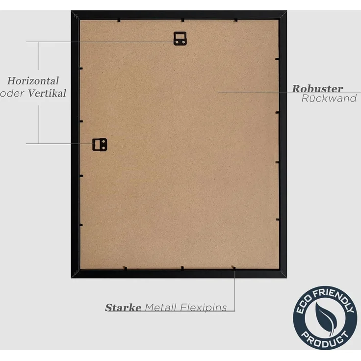 Schwarze Bilderrahmen 40x50cm Holz Fotorahmen MDF Rahmen 3er Set – Bild 3