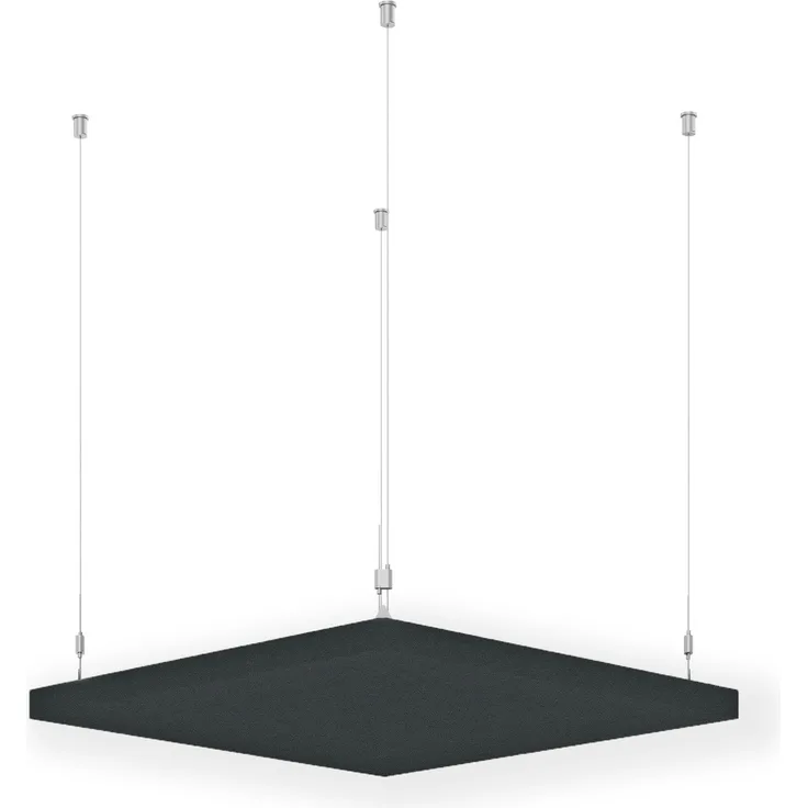 Rheinland Möbel FocusWall DAQ0909 – Quadratischer Akustik-Deckenabsorber 90×90 cm in Stofffarbe Paseo inkl. Chrom-Stahlseilen - Made in Germany - Klasse A, Stoffbezug, schwer entflammbar