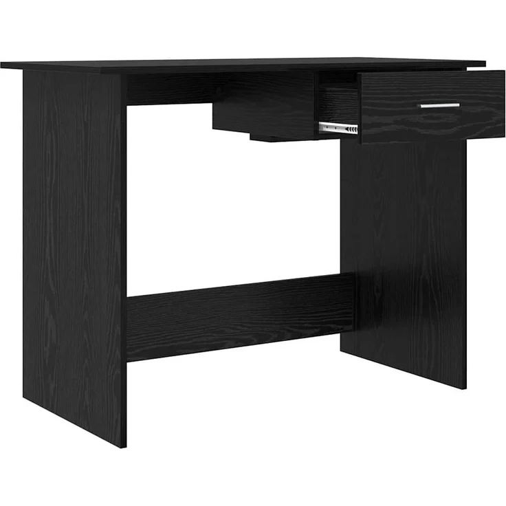 vidaXL Schreibtisch mit Speicher Schwarz Eichen-Optik 100 x 50 x 76 cm 875250 – Bild 4