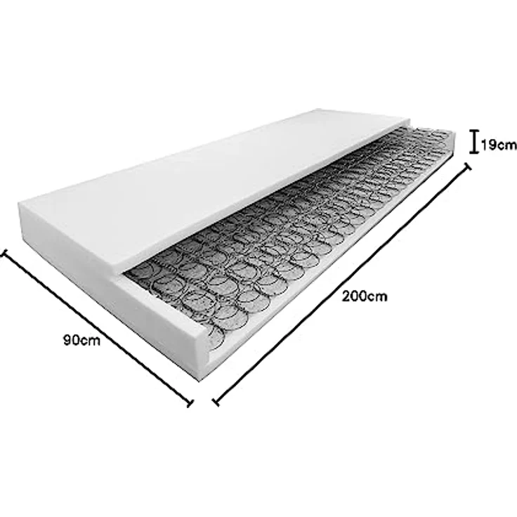 AM Qualitätsmatratzen Bonellfederkernmatratze, H3/H4, Höhe 19 cm, 90x200 cm – Bild 3