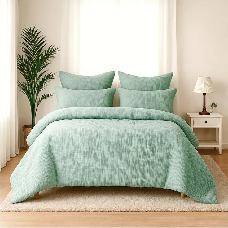 Wolkenfeld Kissenbezug Wolkenfeld Musselin Kissenbezug 40x80 - 80x80 cm mit Reißverschluss, (1 Stück), aus 100% Baumwolle – Weich, Atmungsaktiv & Hautfreundlich – Bild 1