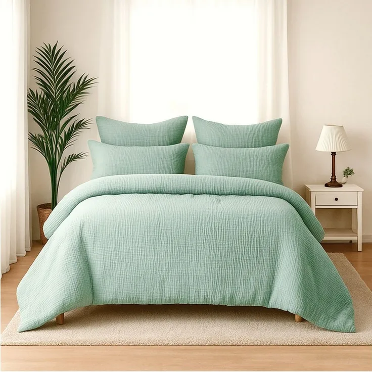 Wolkenfeld Kissenbezug Wolkenfeld Musselin Kissenbezug 40x80 - 80x80 cm mit Reißverschluss, (1 Stück), aus 100% Baumwolle – Weich, Atmungsaktiv & Hautfreundlich