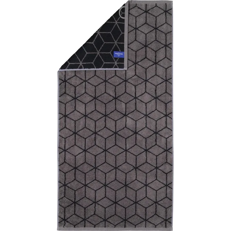 Villeroy & Boch Gästetuch - Carré, Walkfrottier, gemustert, Handtuch, Baumwolle Dunkelgrau/Schwarz 30x50 cm