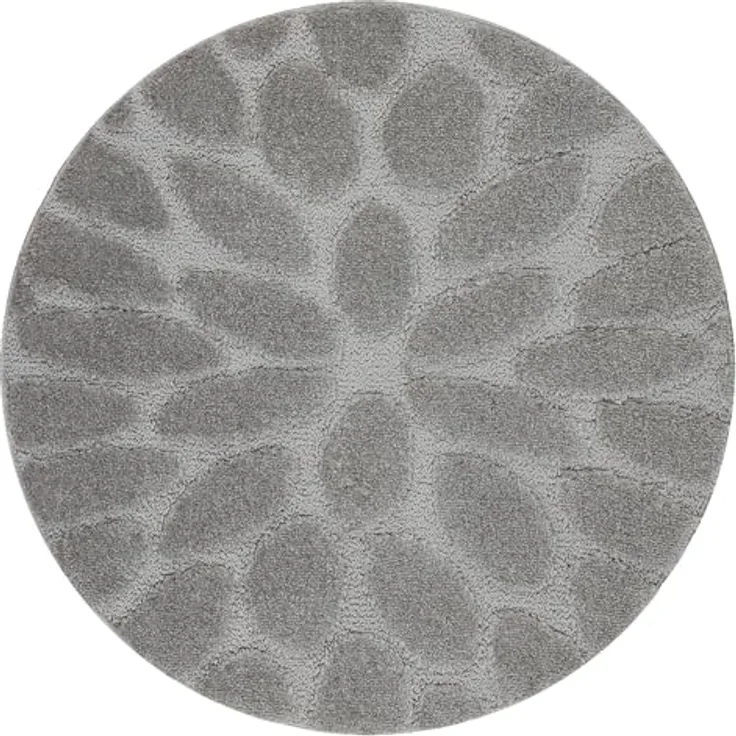 rugsx Badteppich SUPR Stones, rutschfest, weich und waschbar, grau Kreis 100 cm, für Fußbodenheizung geeignet