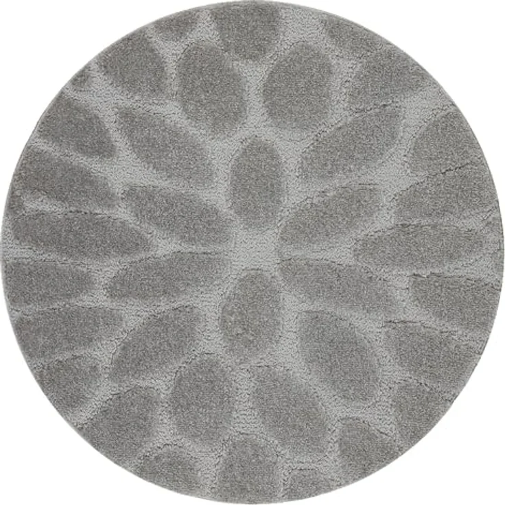 rugsx Badteppich SUPR Stones, rutschfest, weich und waschbar, grau Kreis 100 cm, für Fußbodenheizung geeignet – Bild 1