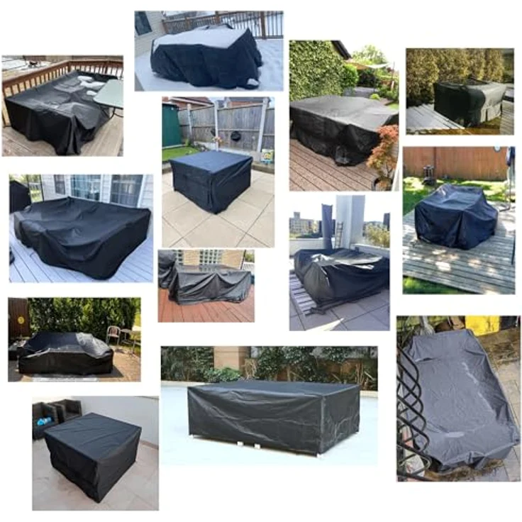 SIRUITON 180 x 120 x 74 cm Gartenmöbel Abdeckung mit Belüftungsöffnungen, Wasserdicht, Winddicht, UV-Beständiges, Schwerlast,Reißfest 420D Oxford Abdeckplane Gartenmöbel, Abdeckung Gartenmöbel Winterfest – Bild 9