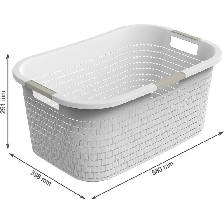 ROTHO Wäschekorb Country Set 2tlg. bestehend aus Korb 40l und Sammler 55l mit Deckel (Wäscheset, Set 2-tlg), Wäsche einfach organisieren – langlebig, leicht & platzsparend – Bild 2