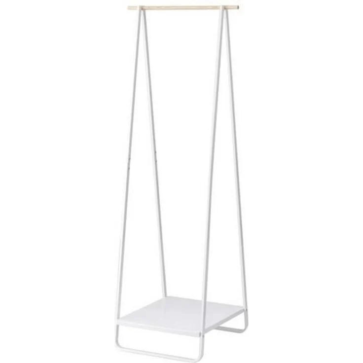 Yamazaki Garderobenständer Tower, Kleiderständer, freistehend, 140cm, mit Holzakzent und Ablage – Bild 4