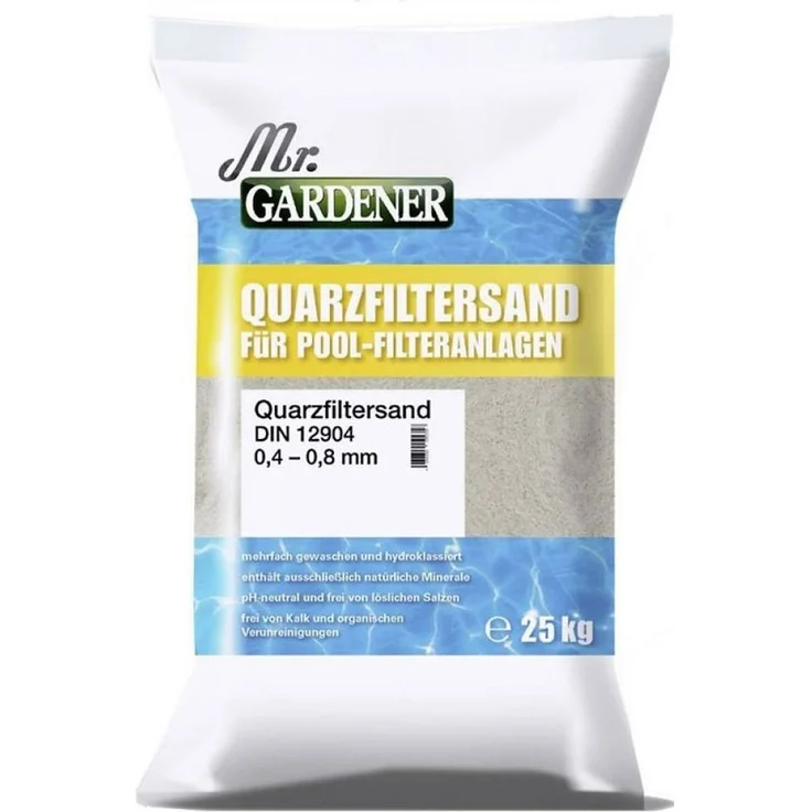 Mr. Gardener Quarzfiltersand 25 kg 0,4-0,8 mm Pool Quarzsand – Bild 1