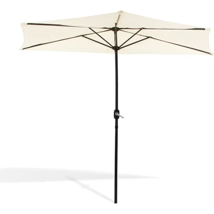Kingsleeve Sonnenschirm, halbrund, wasserabweisend, UV-Schutz 50+, Stahl creme, 270 cm – Bild 4