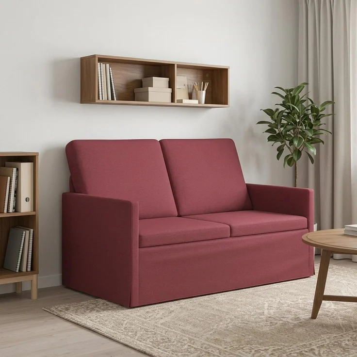 vidaXL 2-Sitzer Sofa Weinrot 130 x 81 x 82 cm Stoff 42041043 – Bild 1