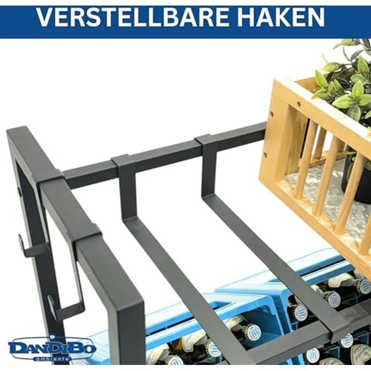 DanDiBo Getränkekistenregal 6 Kisten mit Gitter Haken 100 cm Metall 96598 Getränkeregal Kistenregal Getränkekistenhalter – Bild 7