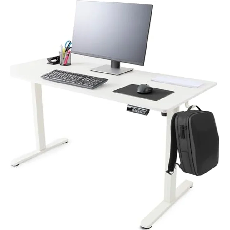 Arebos Schreibtisch Computer-Bürotisch 140 x 60 cm, elektrisch Memory-Funktion, 72-118 cm höhenverstellbar, Hebekapazität: 50 kg – Bild 2
