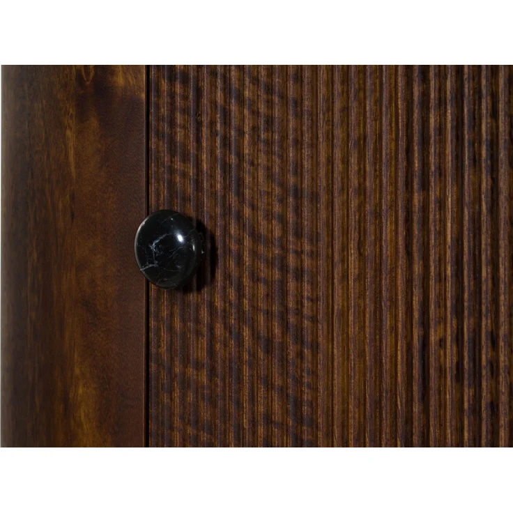 Schrank Mango 70x40x200 dunkelbraun lackiert / Marmor schwarz FLORENZ #216 – Bild 3